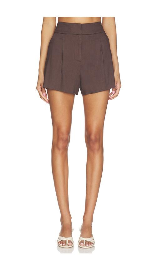 veronica beard haina short in brown.