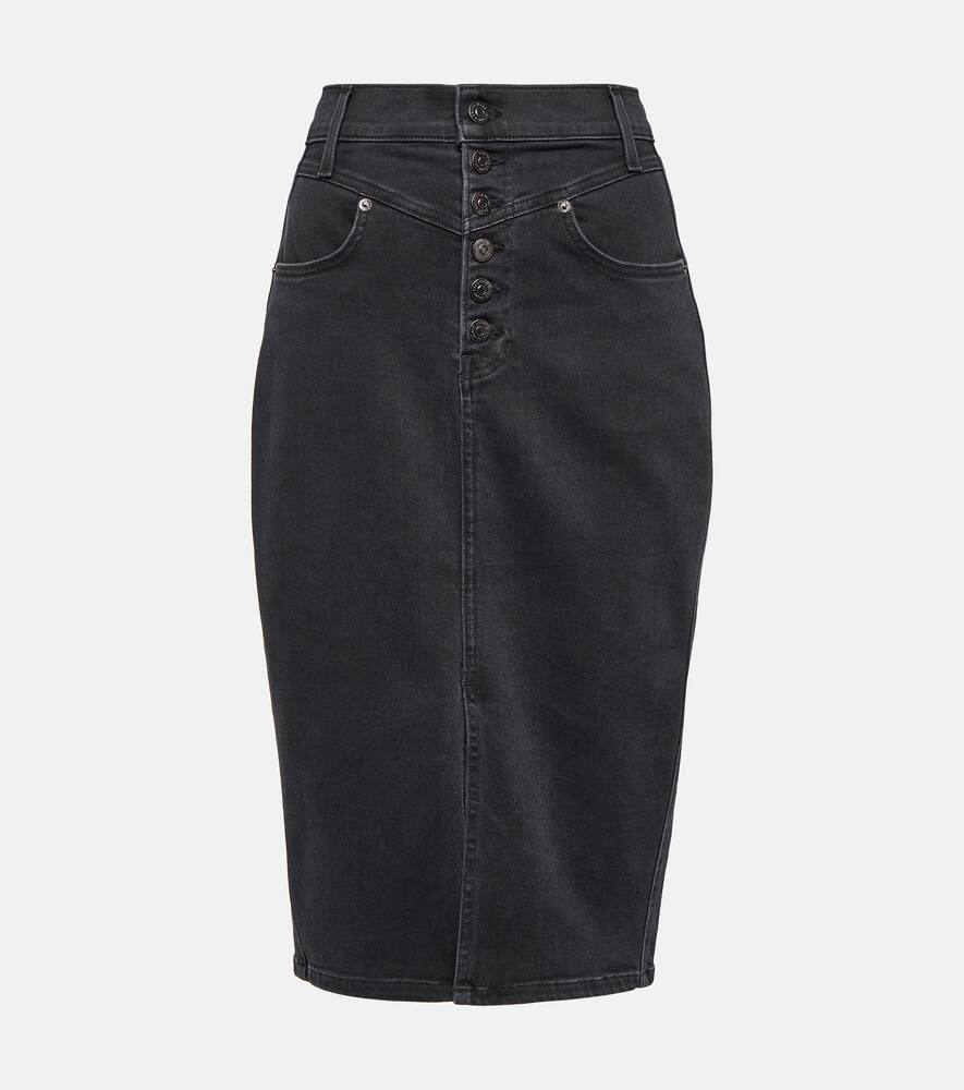 veronica beard herron denim midi skirt