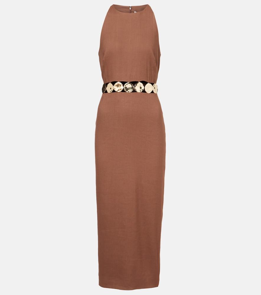 veronica beard isla embellished midi dress
