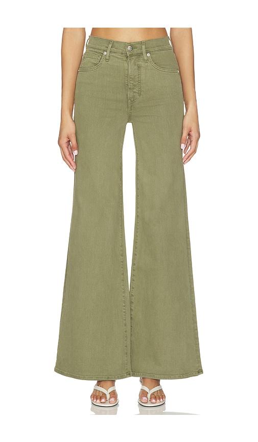 veronica beard joplin wide flare jeans in army.