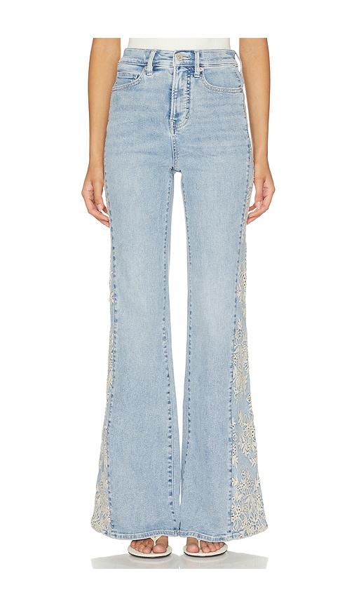 veronica beard joplin wide flare jeans in blue.