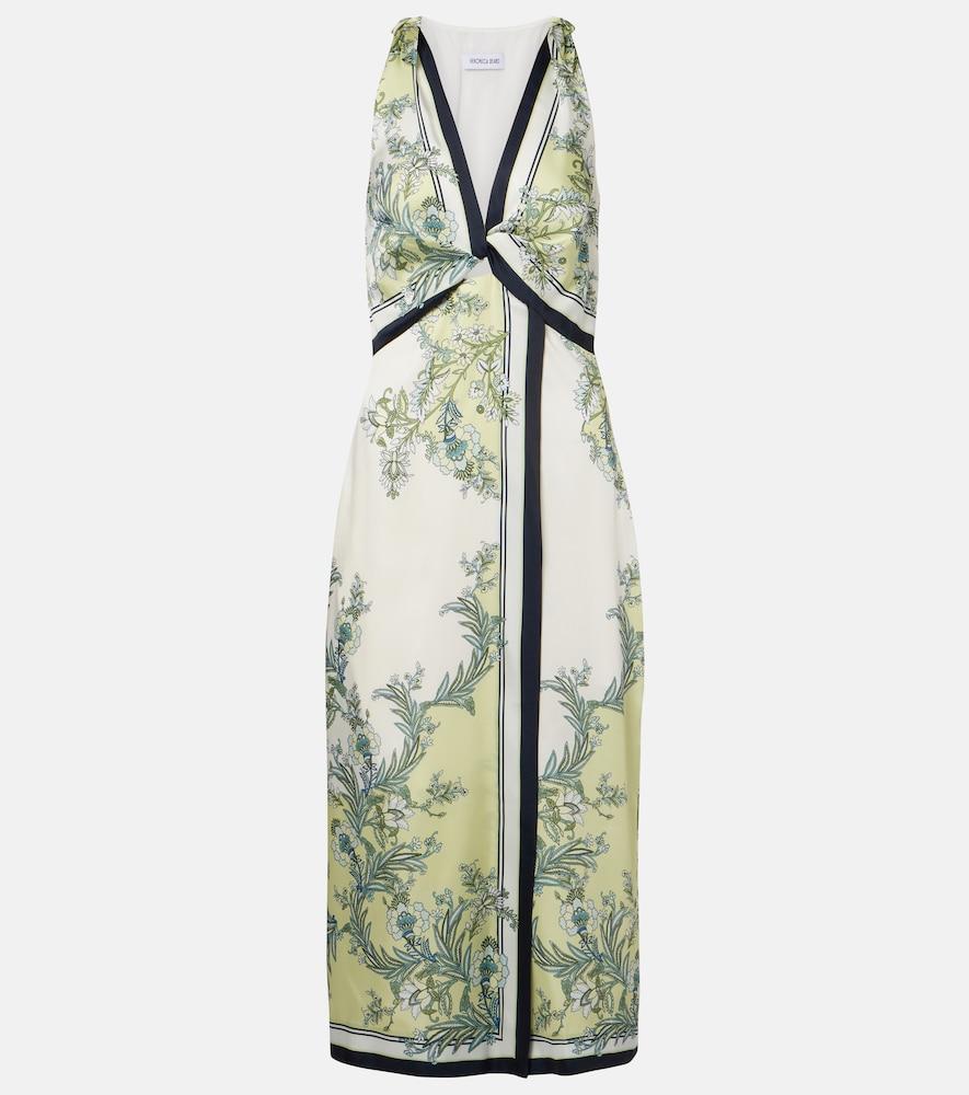 veronica beard kaliza floral twill midi dress