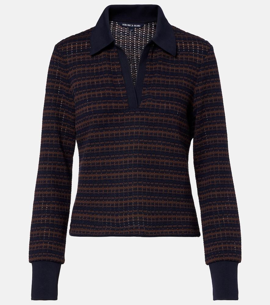 veronica beard kamal striped polo sweater