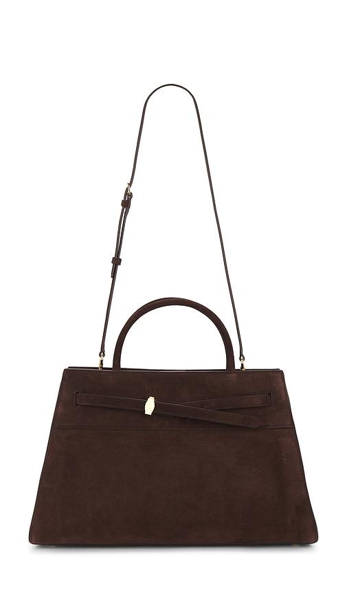 veronica beard large suede dash bag in chocolate.