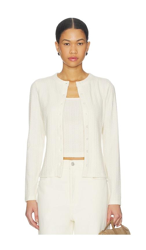 veronica beard lira cardigan in ivory.