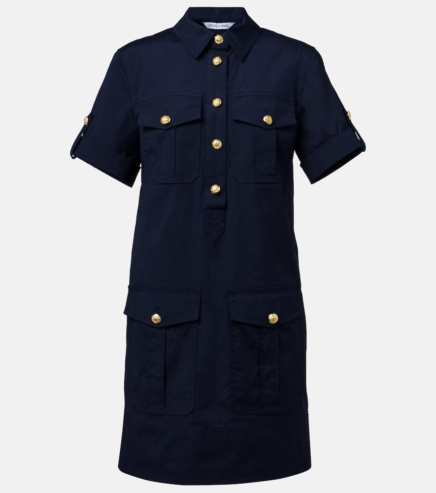 veronica beard lucca embellished linen shirt dress