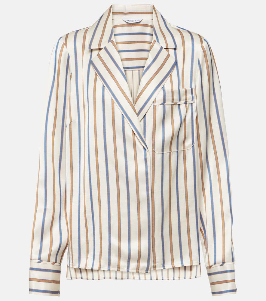 veronica beard lusanne striped satin shirt