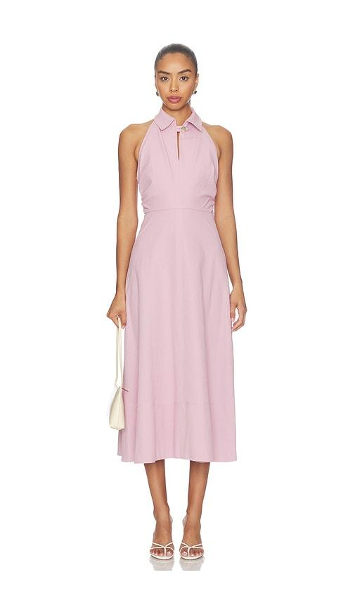 veronica beard mackey dress in lavender.