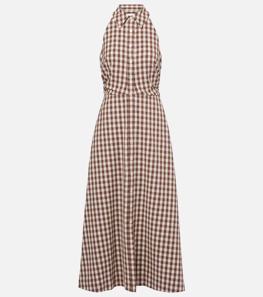 veronica beard mackey gingham seersucker midi dress