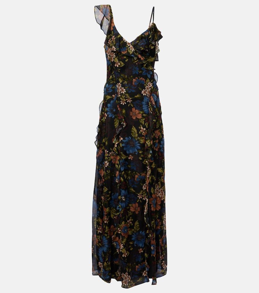 veronica beard madeline ruffled floral silk maxi dress