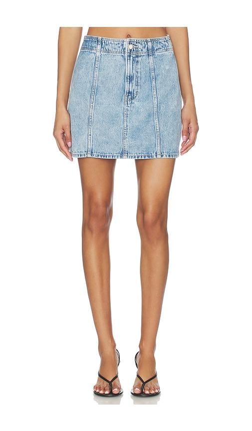 veronica beard marquita mini skirt in blue.