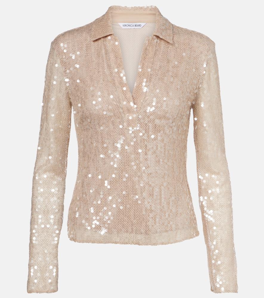 veronica beard meryl sequined blouse