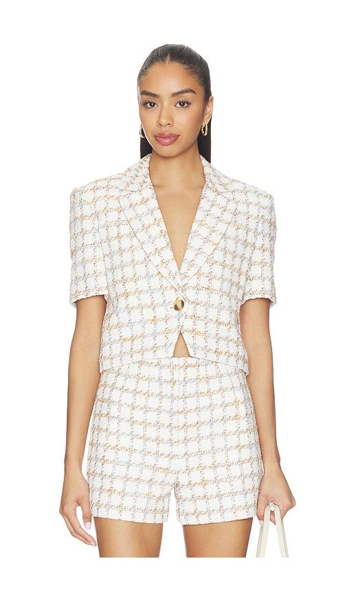 veronica beard montenegro jacket in cream.