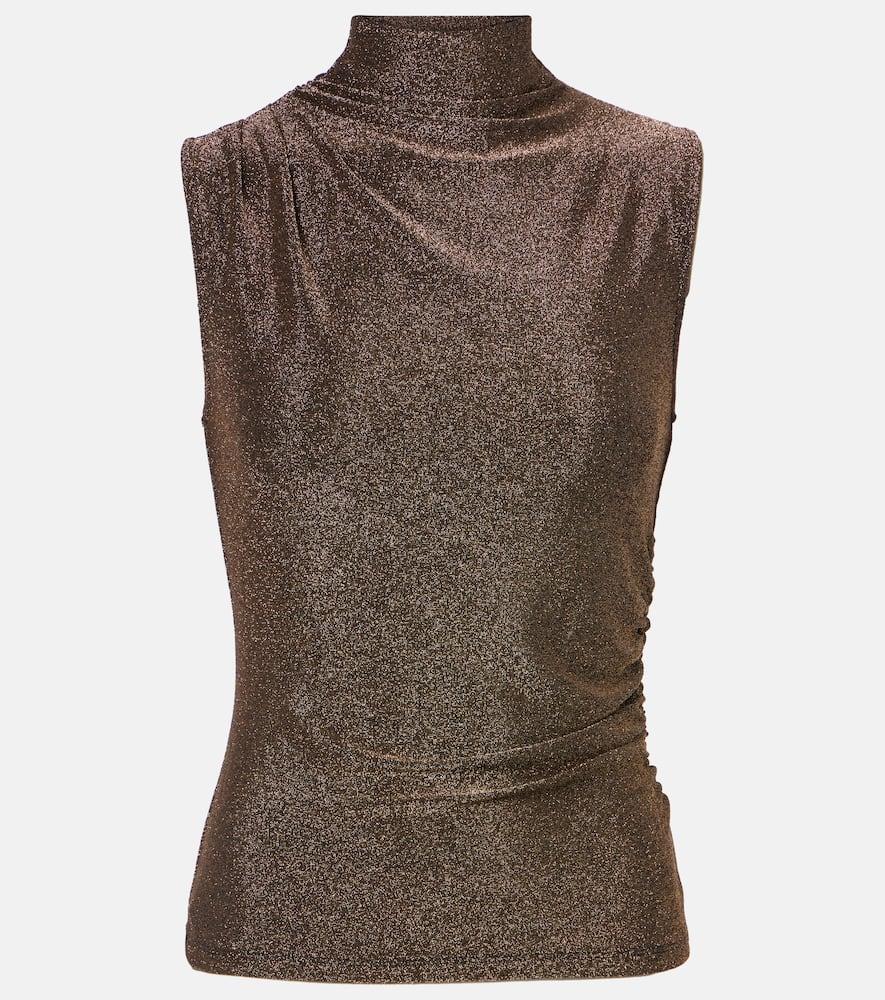veronica beard mylie glitter jersey top