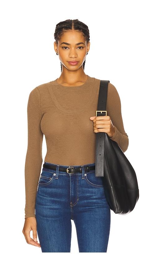 veronica beard neita top in nude.
