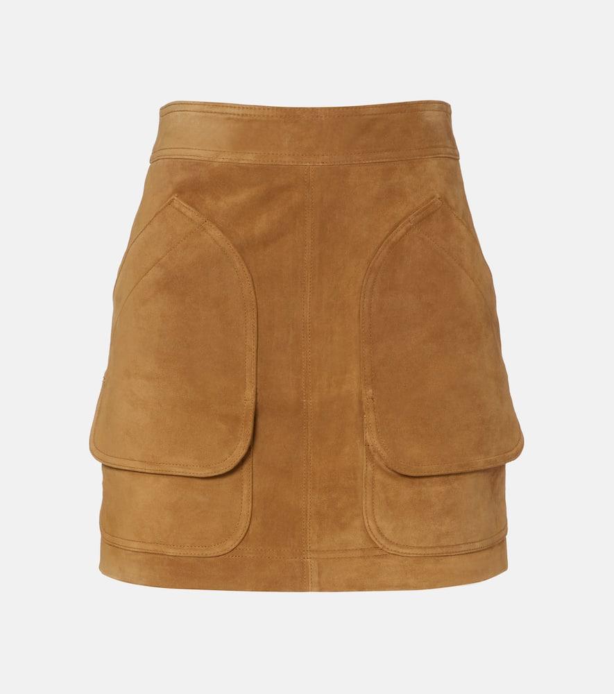 veronica beard norwood suede miniskirt