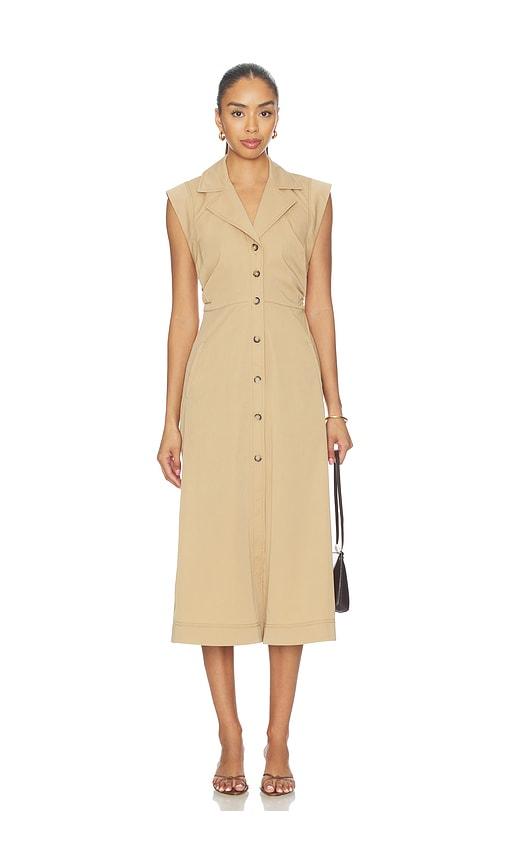 veronica beard orla dress in tan.