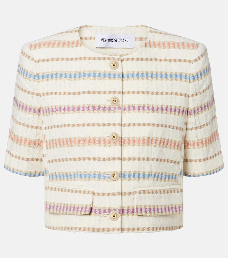 veronica beard orville striped cropped cotton
