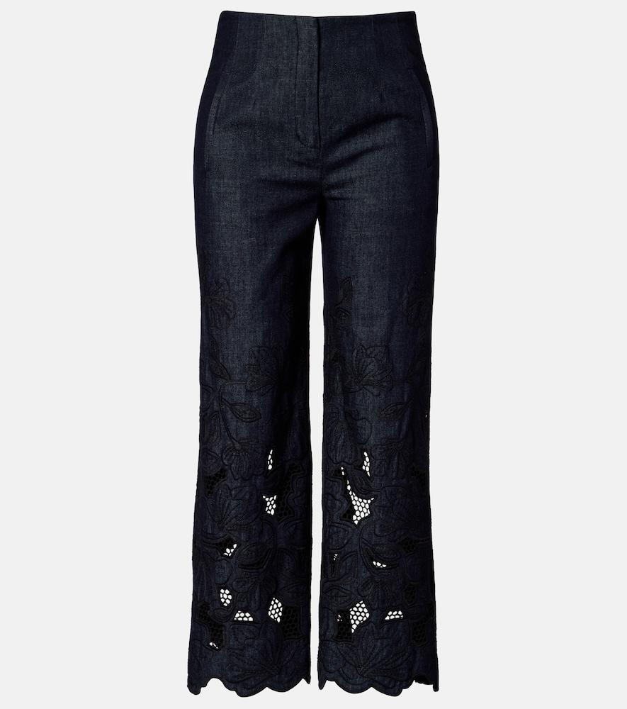 veronica beard osborne cotton chambray wide