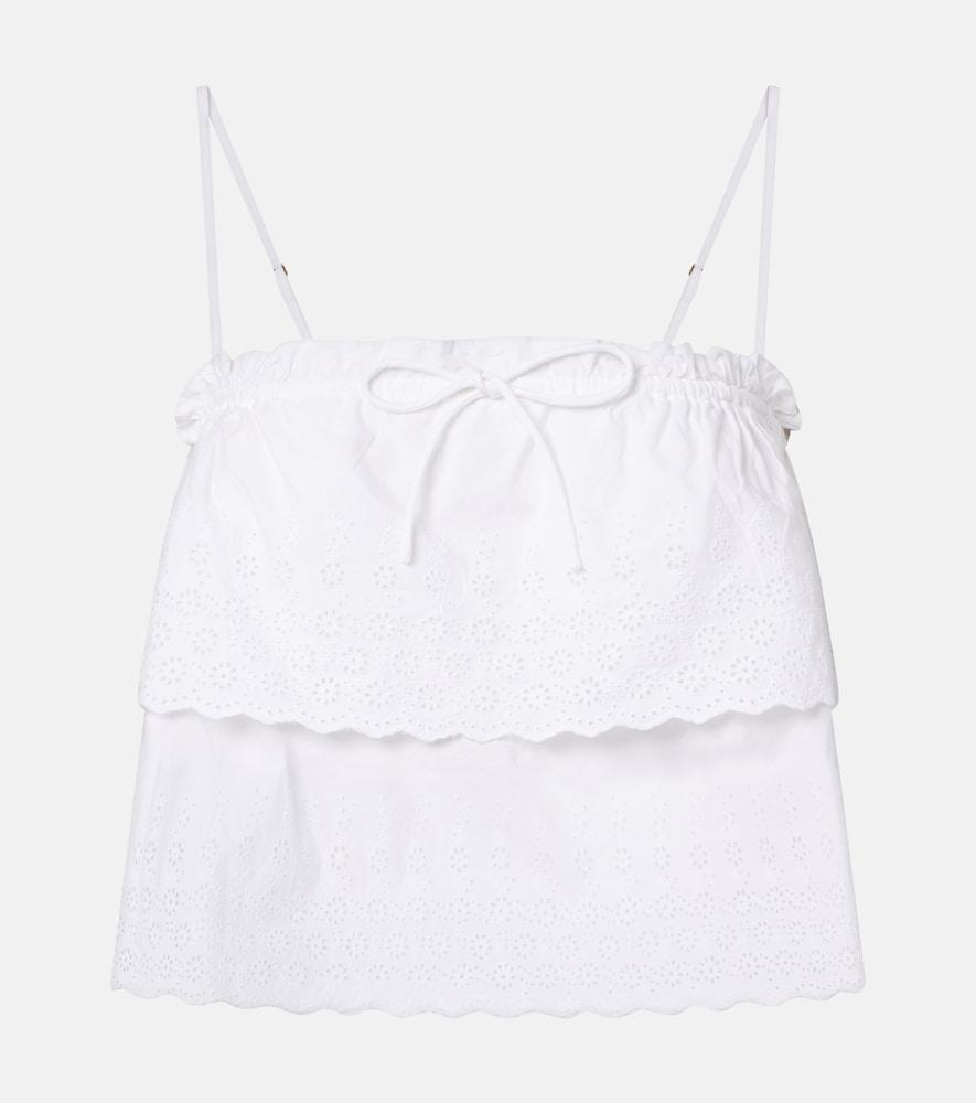 veronica beard oseanna cotton poplin crop top