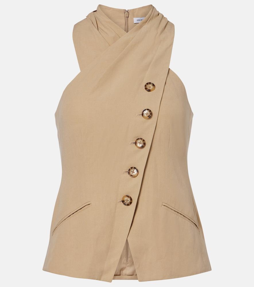 veronica beard pacey halterneck top