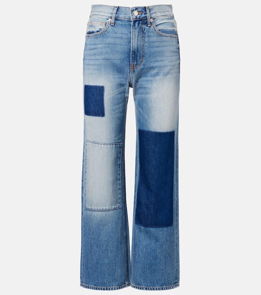veronica beard patchwork straight jeans