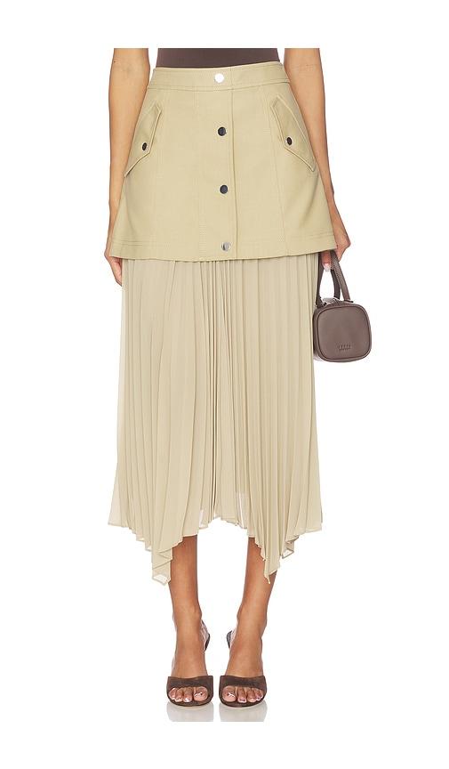 veronica beard patricka skirt in tan.