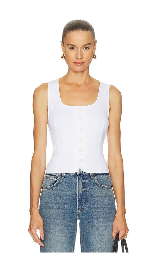 veronica beard quenby top in white.