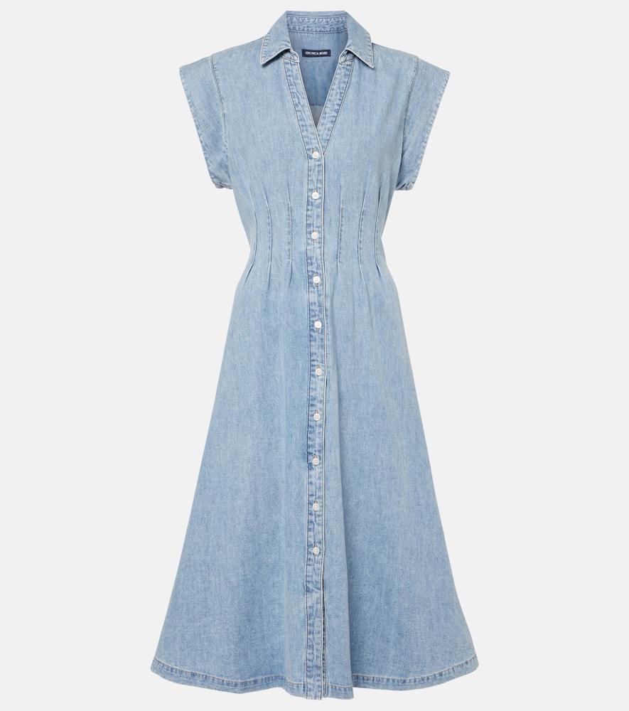 veronica beard ruben denim midi dress