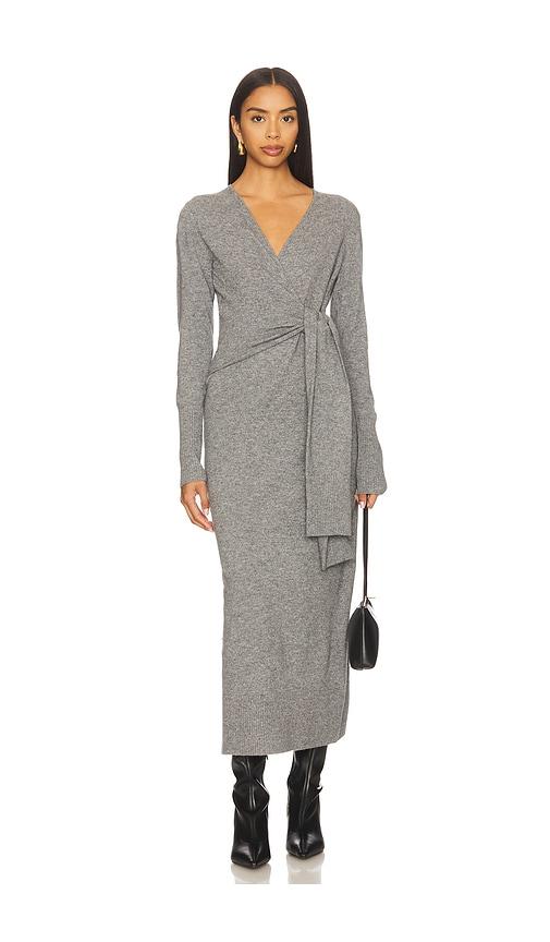 veronica beard salomez knit dress in grey.