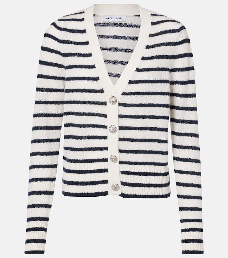 veronica beard solene striped cashmere cardigan