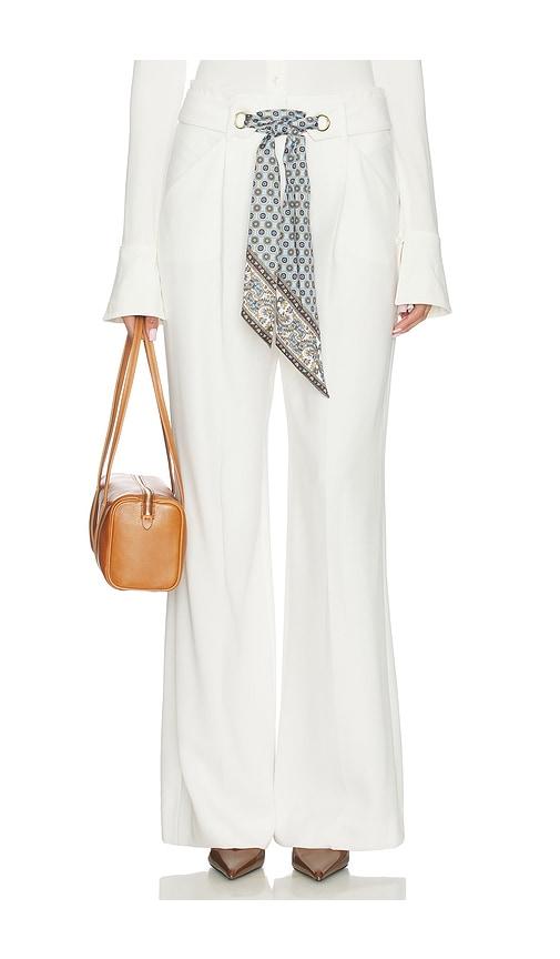 veronica beard tai pant in white.