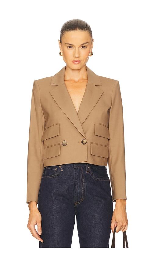 veronica beard wilkie jacket in brown.