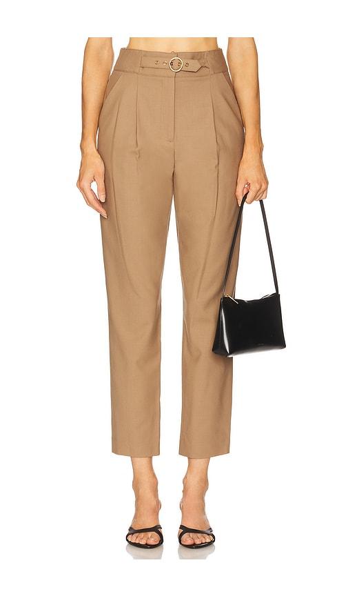 veronica beard wisteria pant in brown.