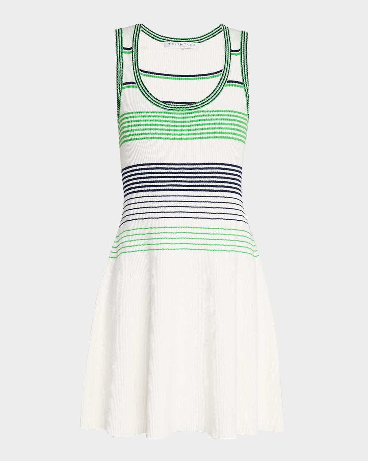 veronkia striped knit tank dress