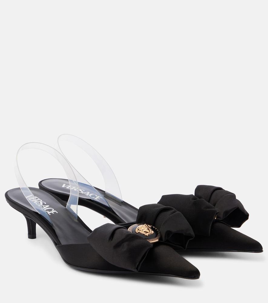 versace alia 45 satin slingback pumps