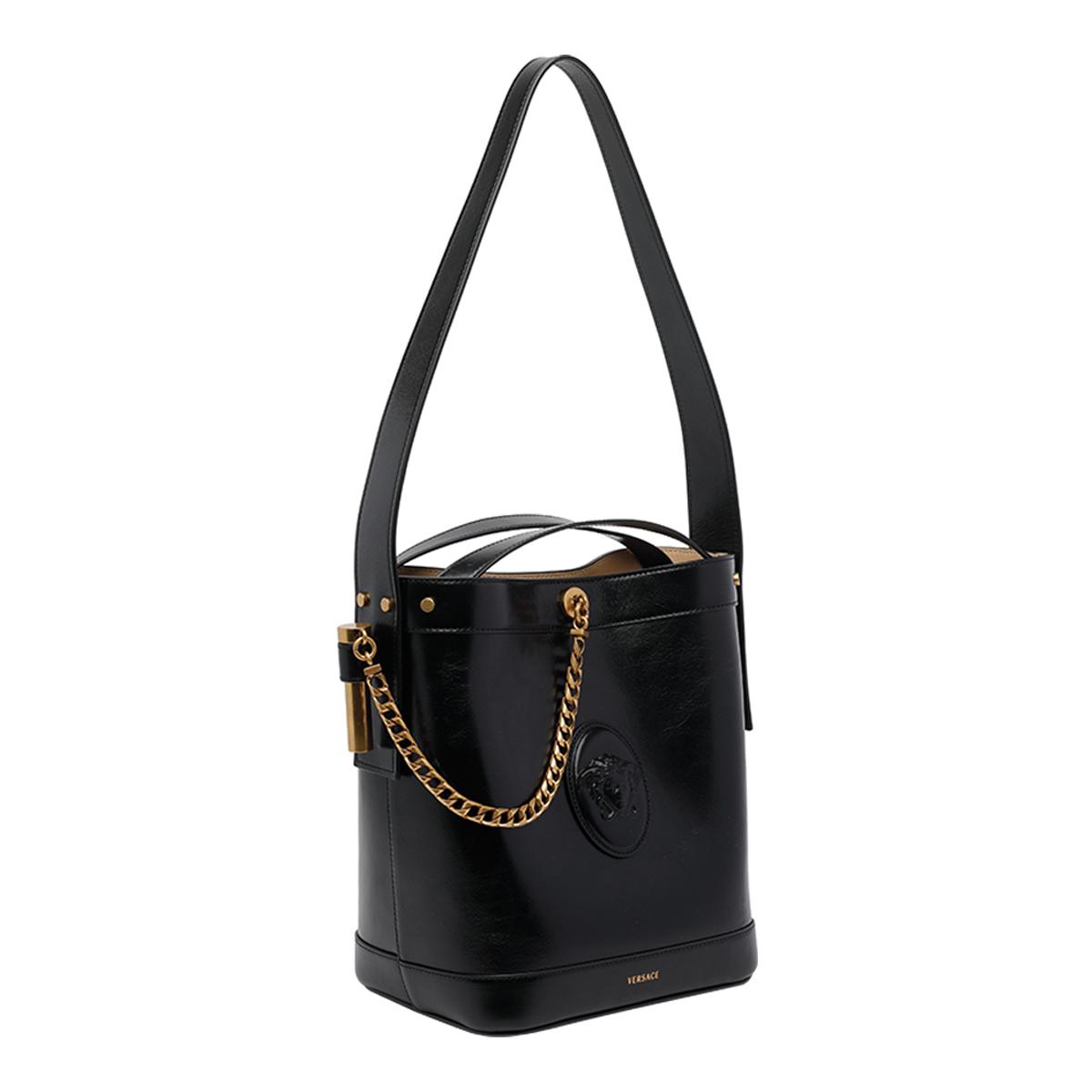 versace bags black calf leather - women