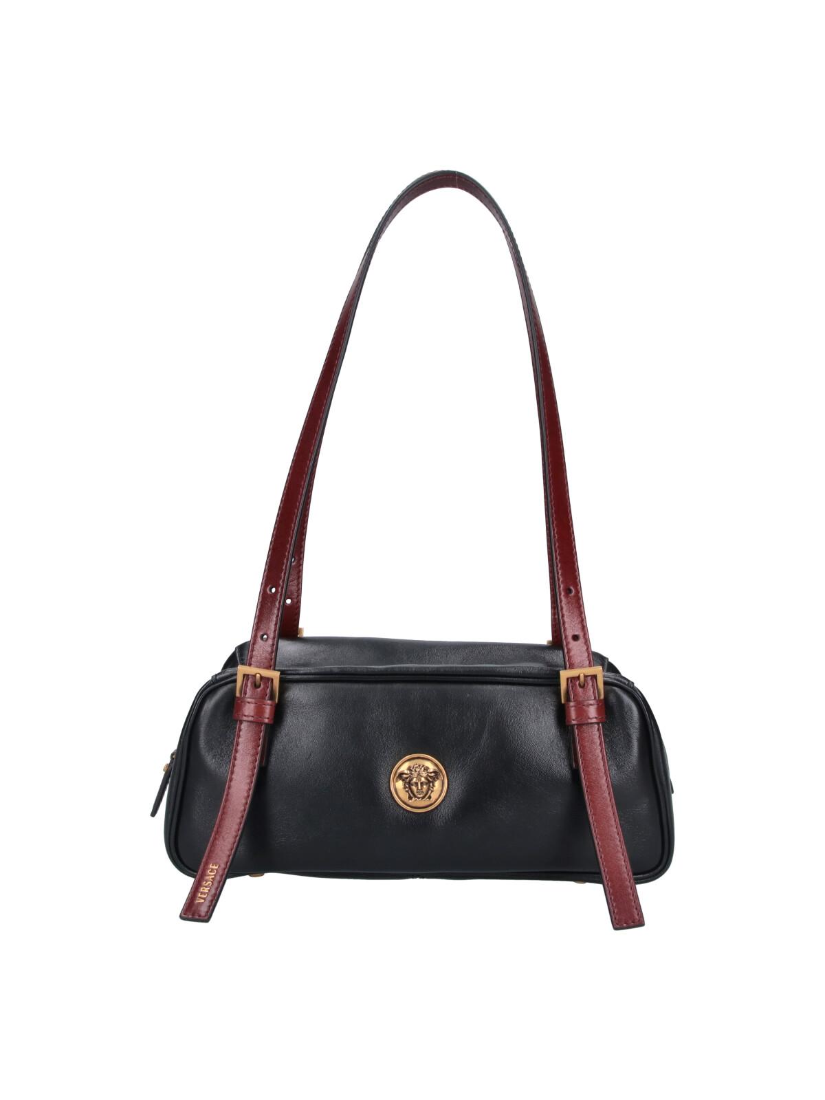 versace bags black lamb leather - women
