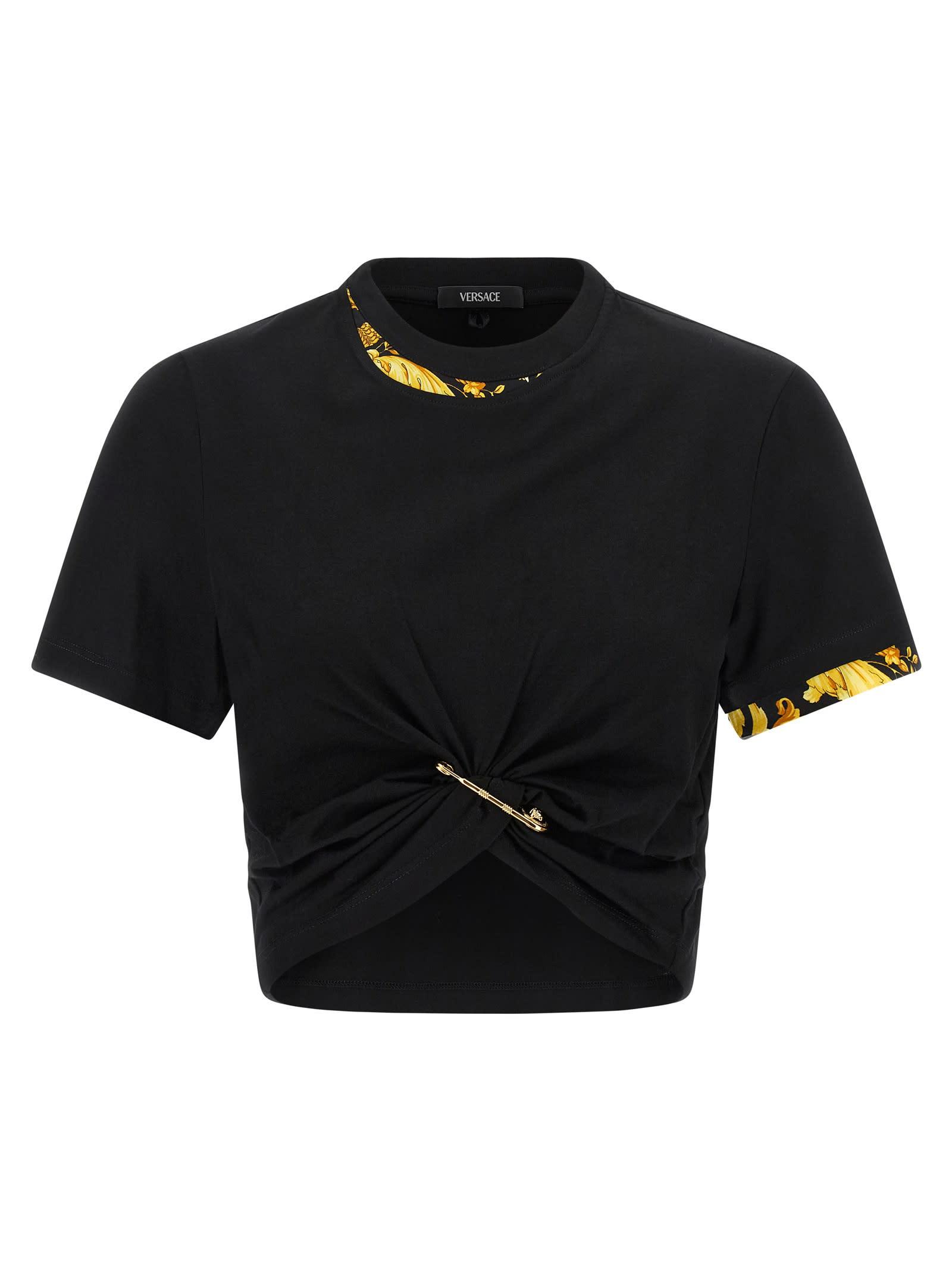 versace barocco double layer t-shirt