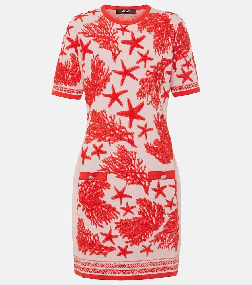 versace barocco sea jacquard minidress