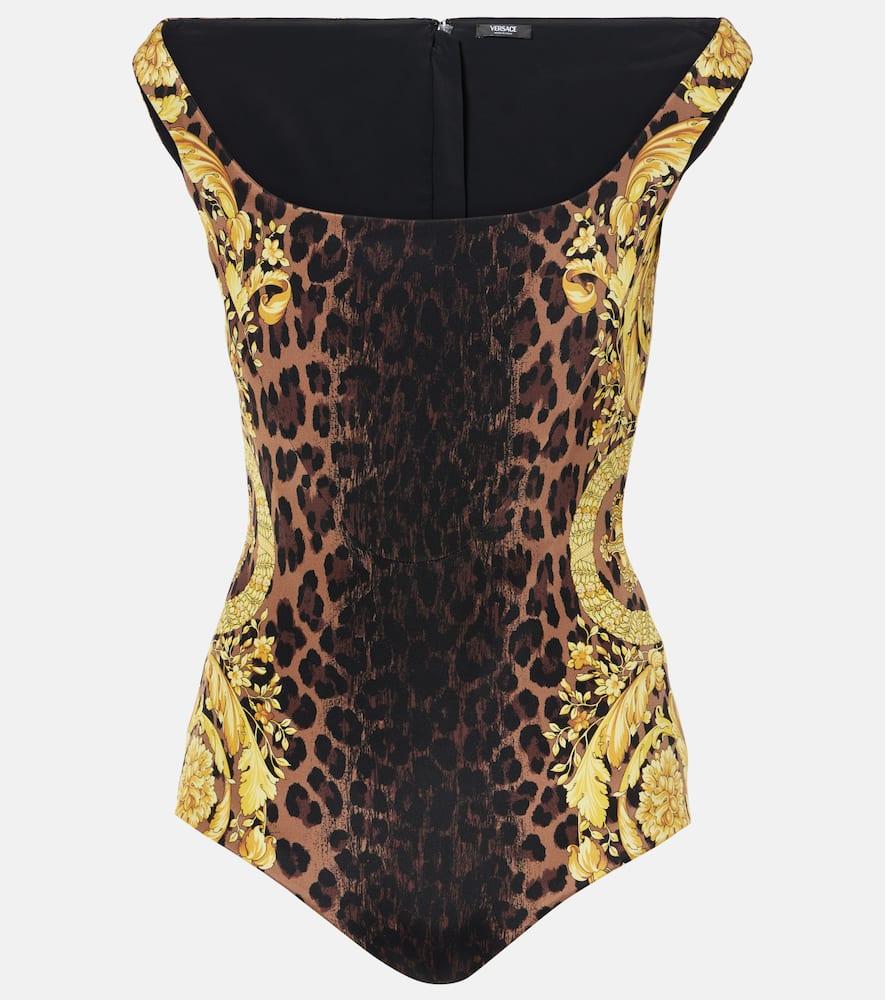 versace barocco silk bodysuit