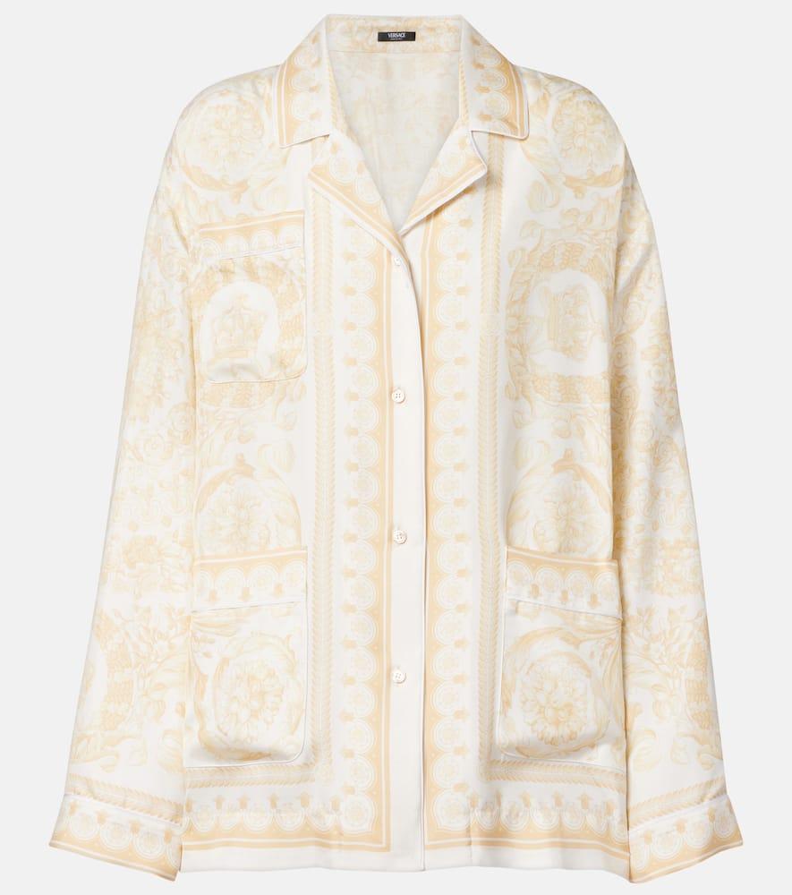 versace barocco silk twill shirt