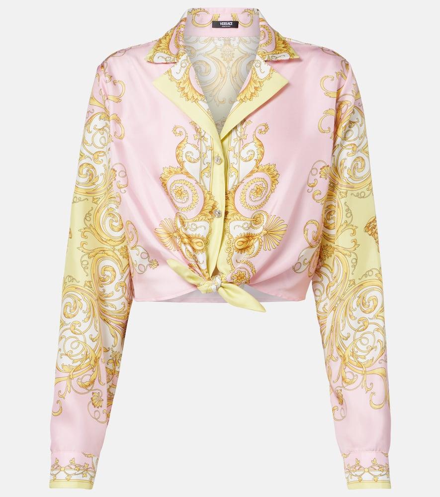 versace barocco silk twill shirt