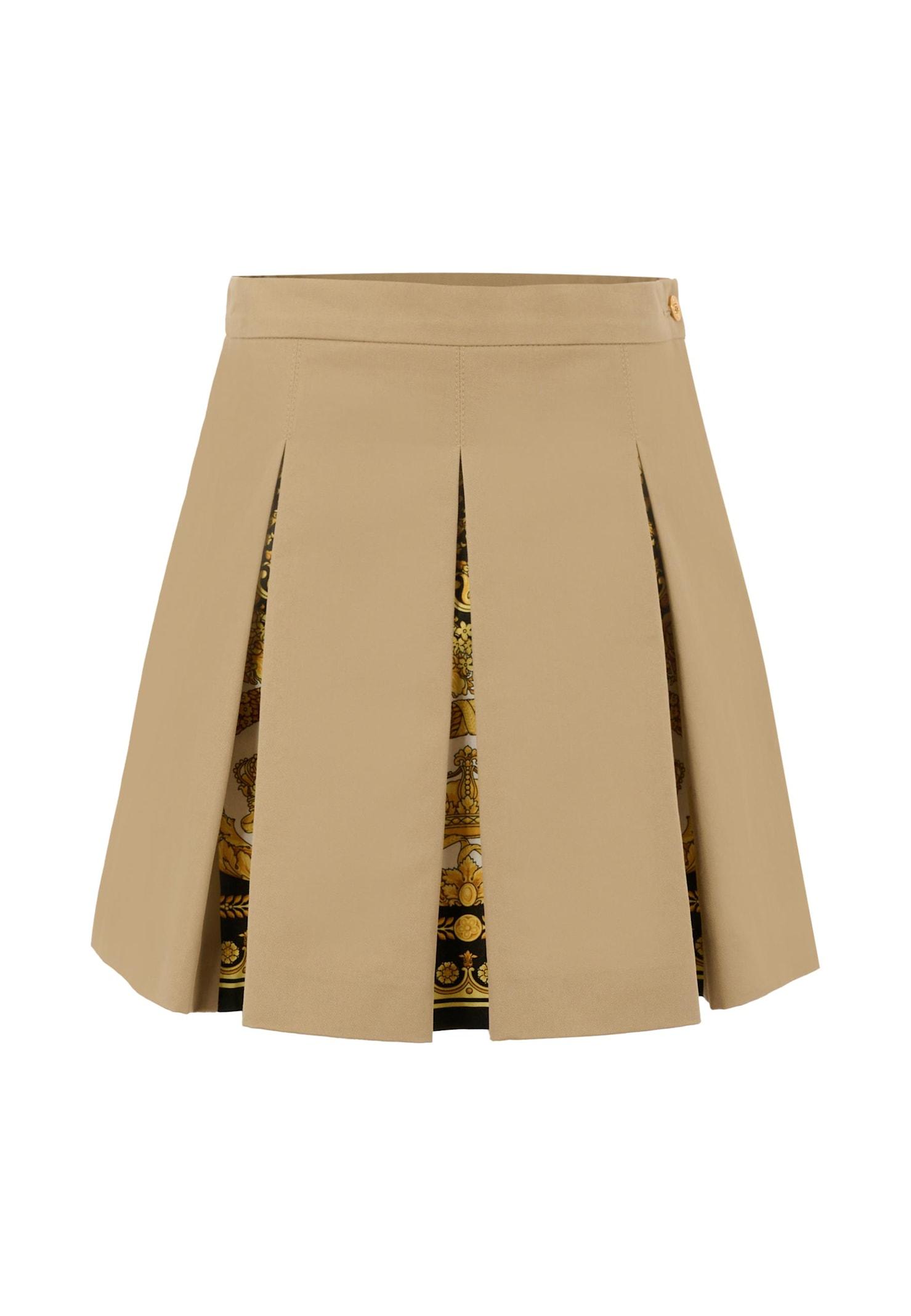 versace beige skirt for girl with barocco print