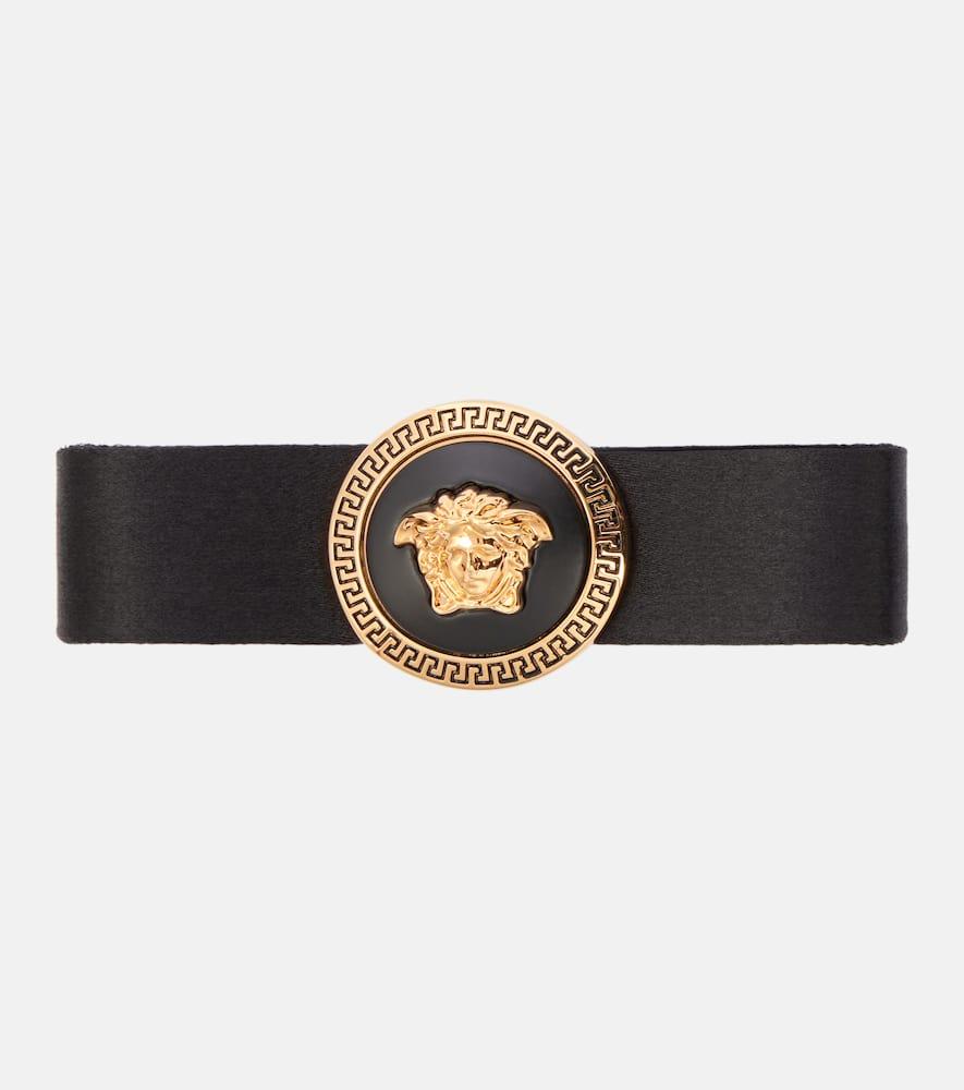versace biggie medusa satin hair clip
