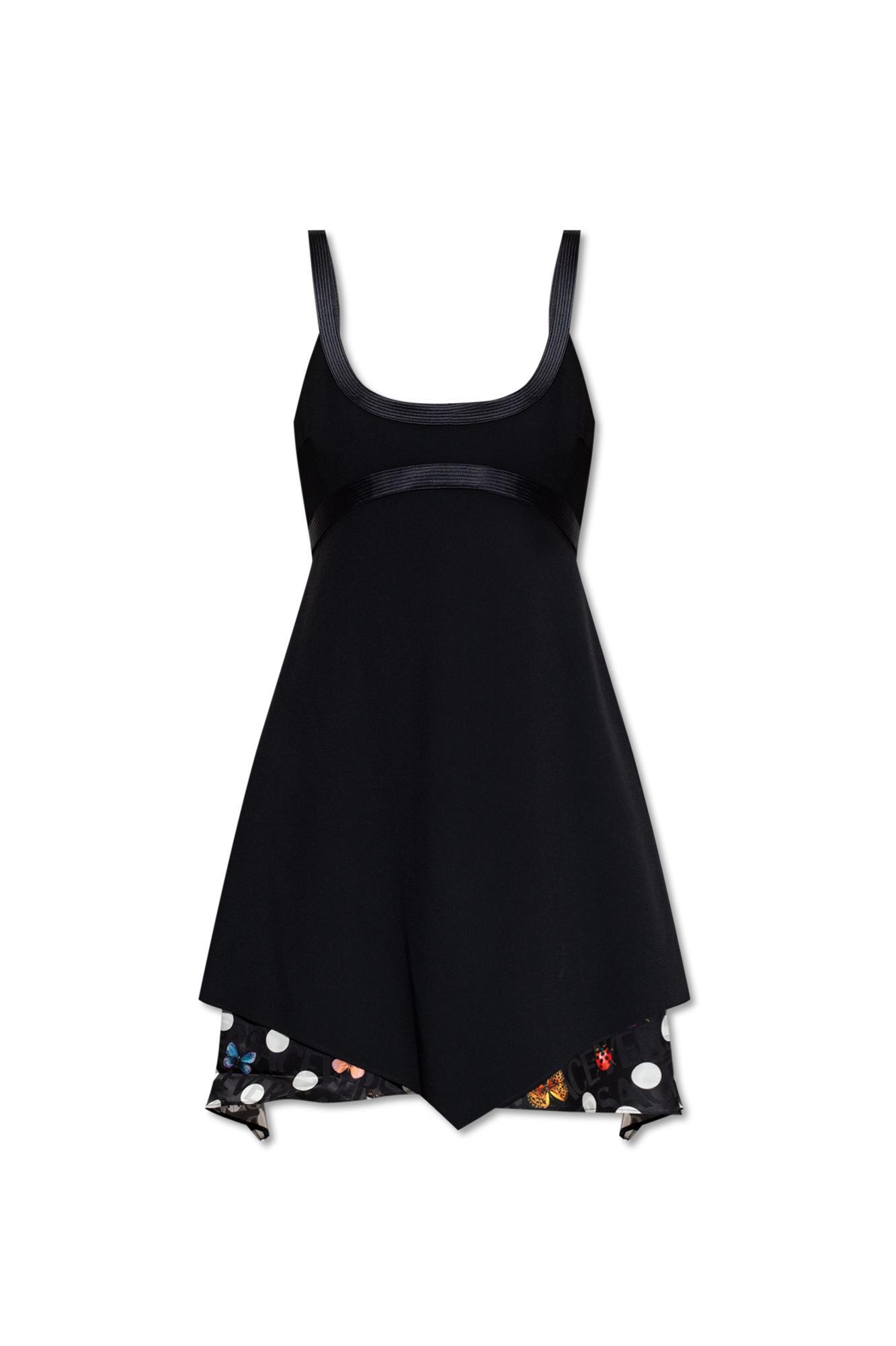 versace black acetate blend mini dress