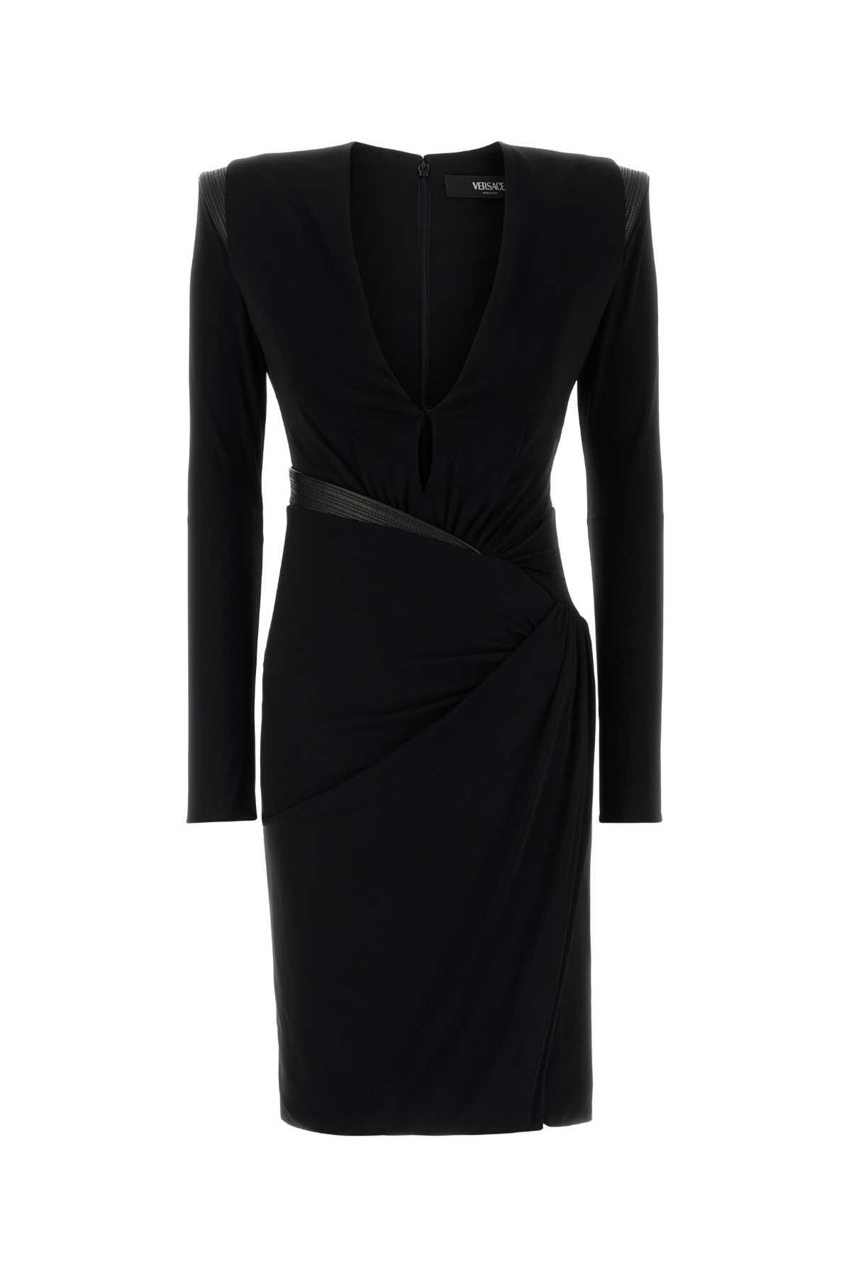 versace black crepe dress
