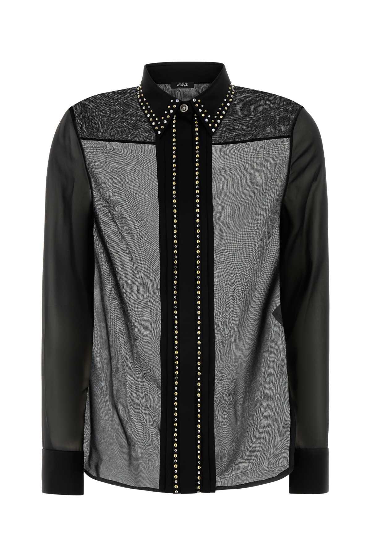 versace black silk shirt