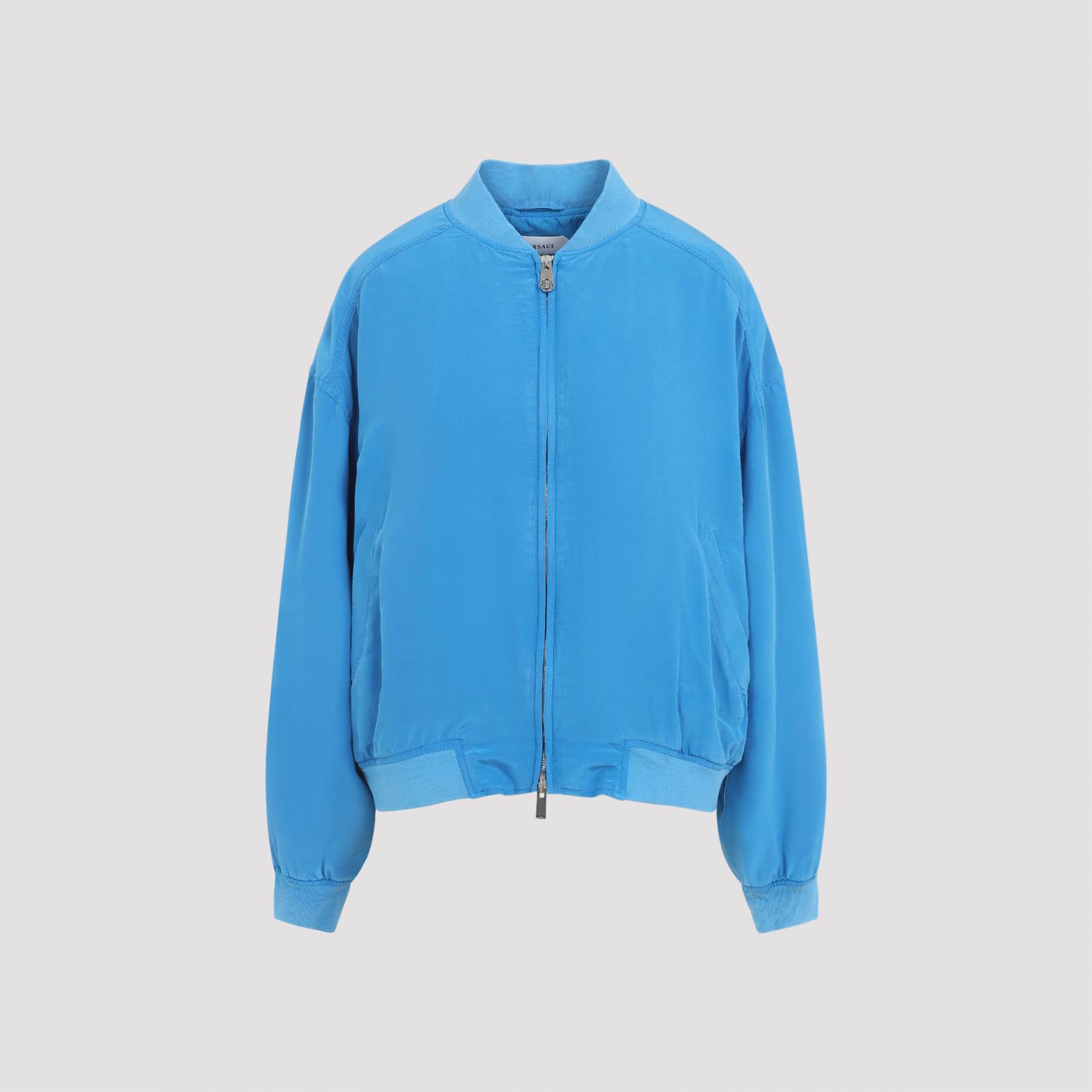 versace blouson blue cotton jacket - women