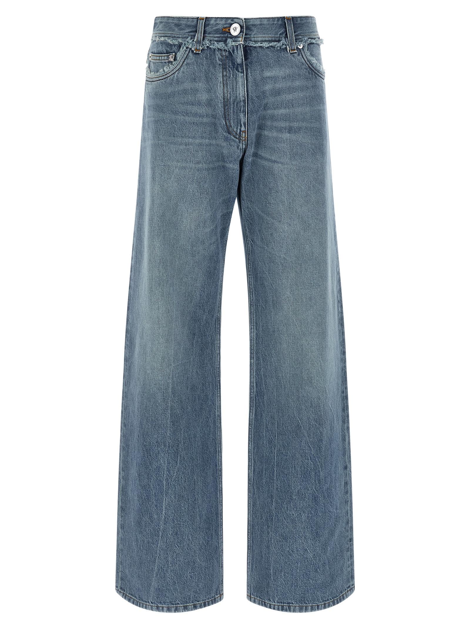 versace boyfriend jeans blue cotton - women
